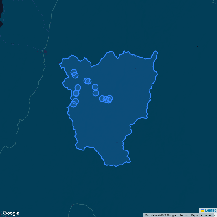 Mapa de la comuna de Alto Del Carmen mostrando los establecimientos educacionales participantes en el Sistema de Admisión Escolar (SAE)