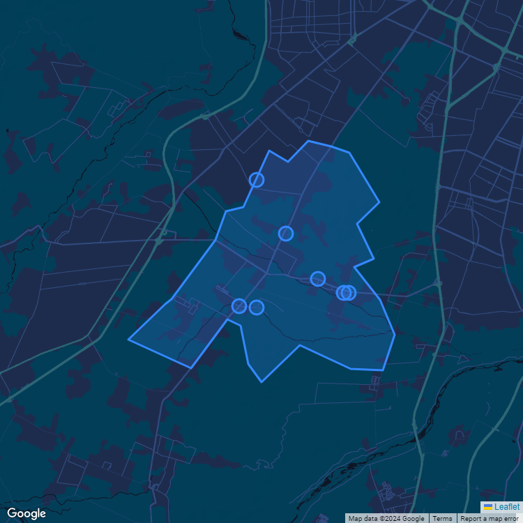 Mapa de la comuna de Calera De Tango mostrando los establecimientos educacionales participantes en el Sistema de Admisión Escolar (SAE)