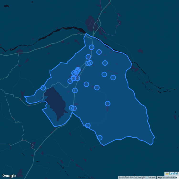 Mapa de la comuna de Chimbarongo mostrando los establecimientos educacionales participantes en el Sistema de Admisión Escolar (SAE)