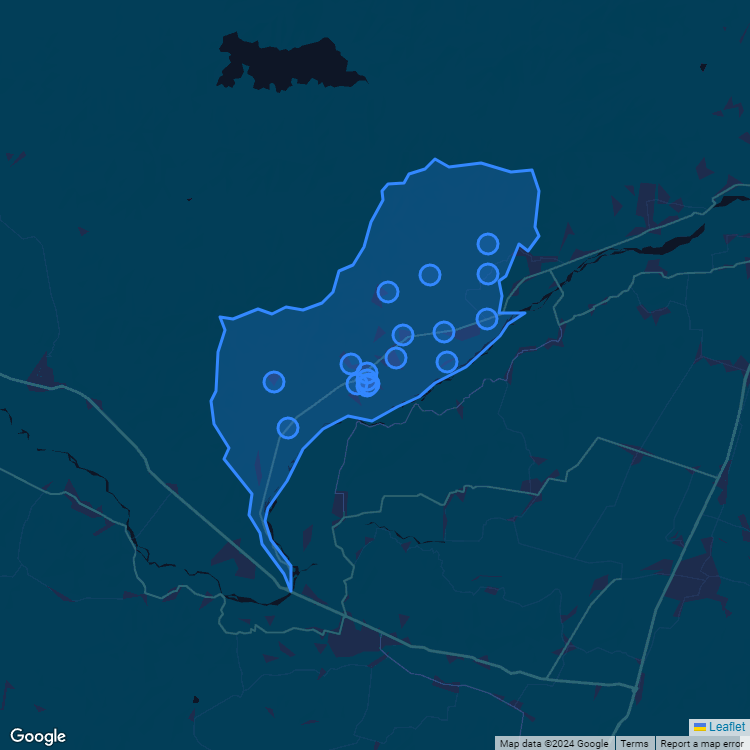 Mapa de la comuna de Coltauco mostrando los establecimientos educacionales participantes en el Sistema de Admisión Escolar (SAE)