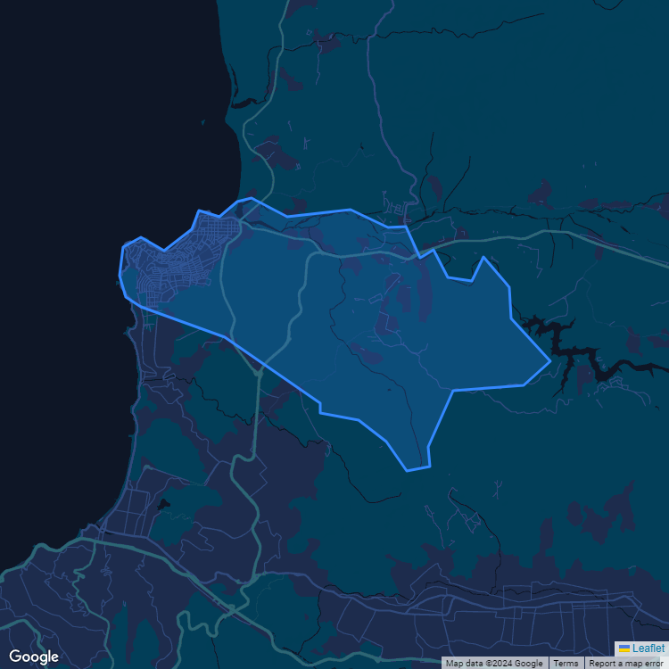 Mapa de la comuna de Concon mostrando los establecimientos educacionales participantes en el Sistema de Admisión Escolar (SAE)