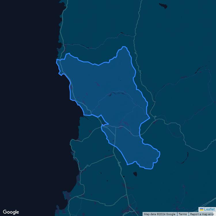 Mapa de la comuna de La Ligua mostrando los establecimientos educacionales participantes en el Sistema de Admisión Escolar (SAE)