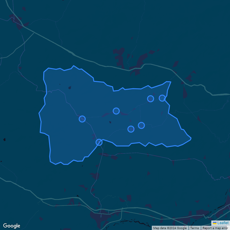 Mapa de la comuna de María Pinto mostrando los establecimientos educacionales participantes en el Sistema de Admisión Escolar (SAE)