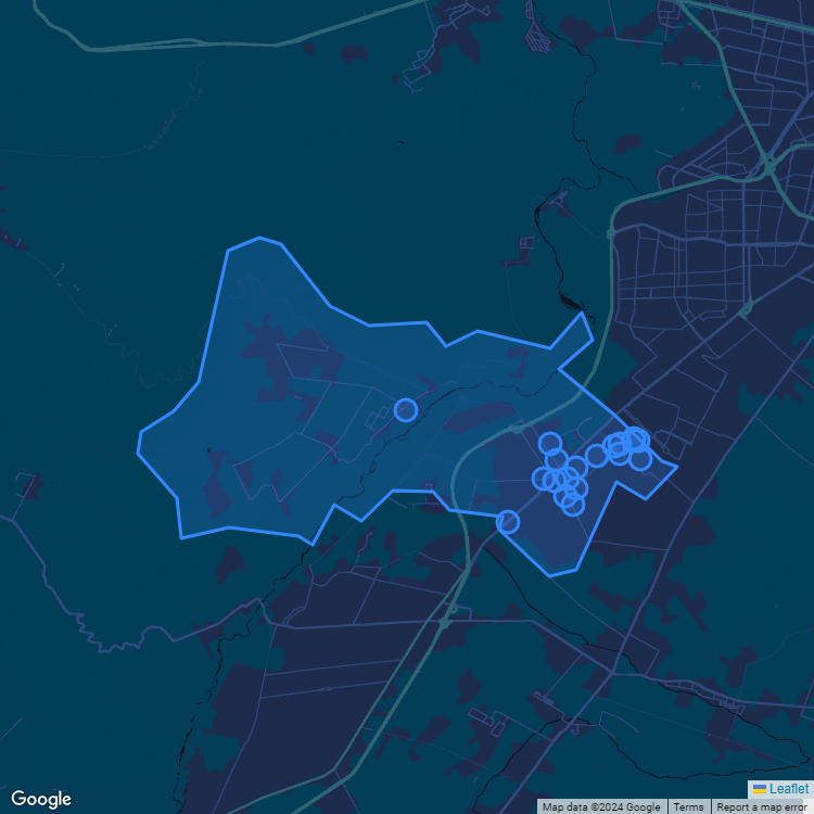 Mapa de la comuna de Padre Hurtado mostrando los establecimientos educacionales participantes en el Sistema de Admisión Escolar (SAE)