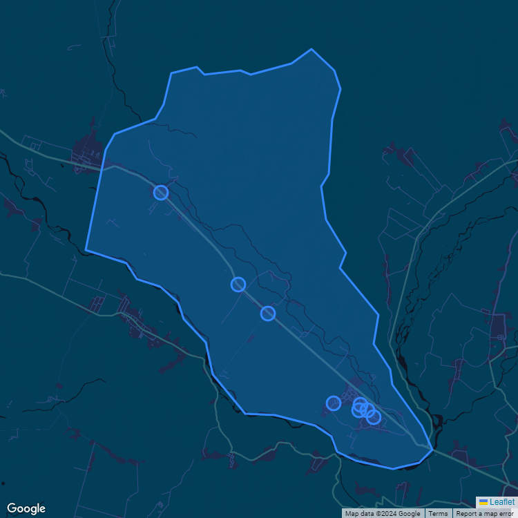 Mapa de la comuna de Peumo mostrando los establecimientos educacionales participantes en el Sistema de Admisión Escolar (SAE)