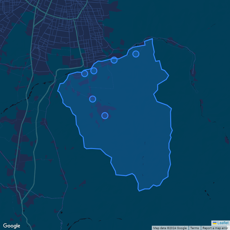 Mapa de la comuna de Pirque mostrando los establecimientos educacionales participantes en el Sistema de Admisión Escolar (SAE)
