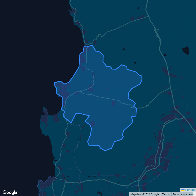 Mapa de la comuna de Puchuncavi mostrando los establecimientos educacionales participantes en el Sistema de Admisión Escolar (SAE)