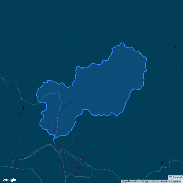 Mapa de la comuna de Putaendo mostrando los establecimientos educacionales participantes en el Sistema de Admisión Escolar (SAE)