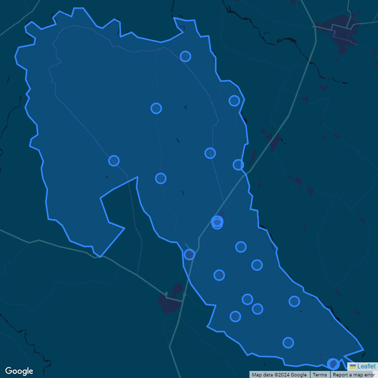 Mapa de la comuna de Retiro mostrando los establecimientos educacionales participantes en el Sistema de Admisión Escolar (SAE)