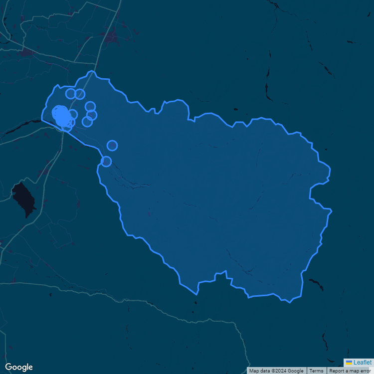 Mapa de la comuna de San Fernando mostrando los establecimientos educacionales participantes en el Sistema de Admisión Escolar (SAE)